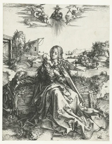 De Heilige Familie met de libelle by Unknown, print, 1493-1497
