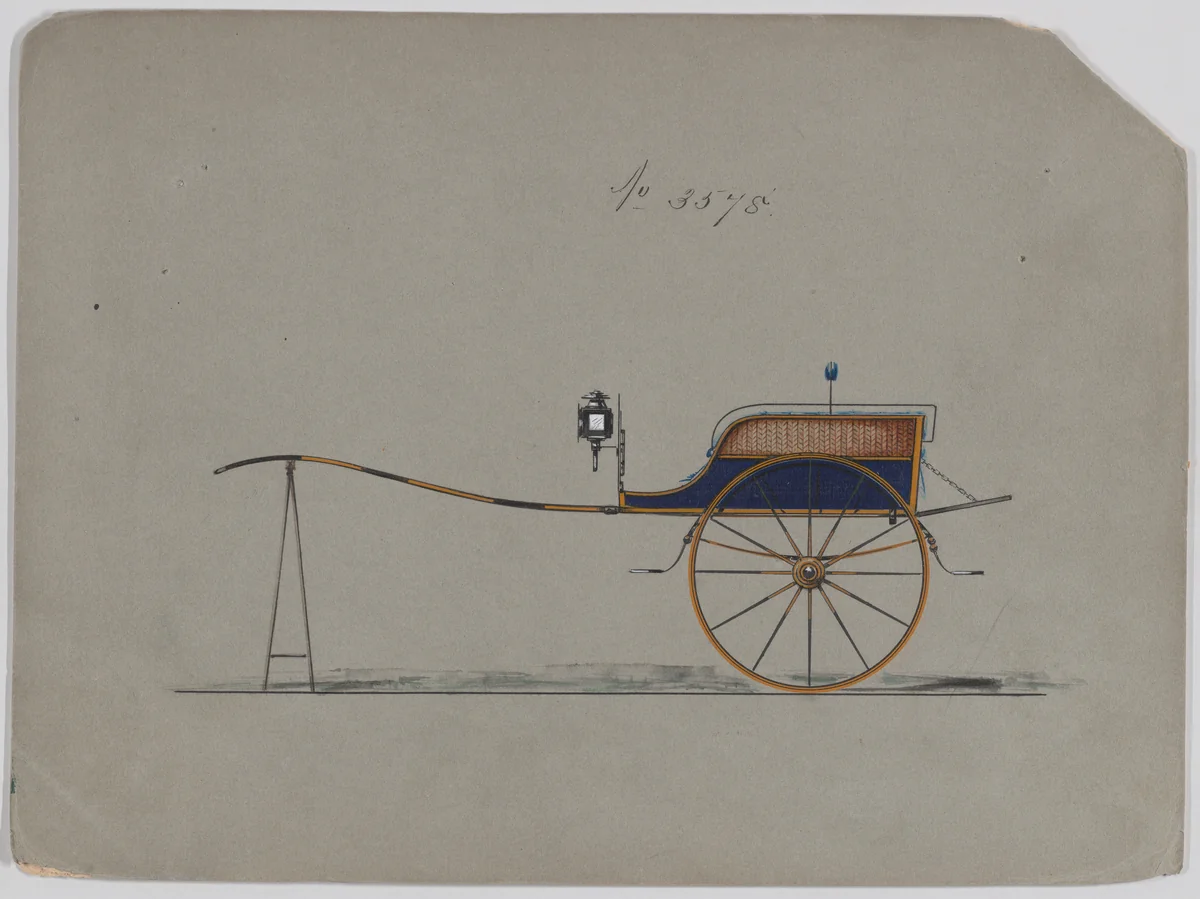Village Cart #3578 by Brewster & Co., drawing, 1880