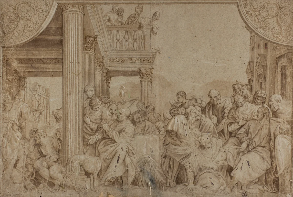 Christ in the House of Simon by Paolo Veronese, drawing, 1680-1720
