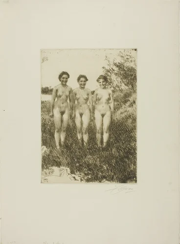 Three Sisters by Anders Zorn, print, 1913