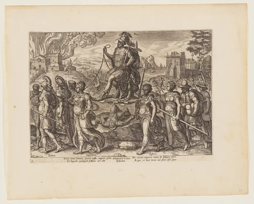 The Power of the King [3 Esdras 4:3-8], from The Four Strongest Powers by Philips Galle, print, 1574