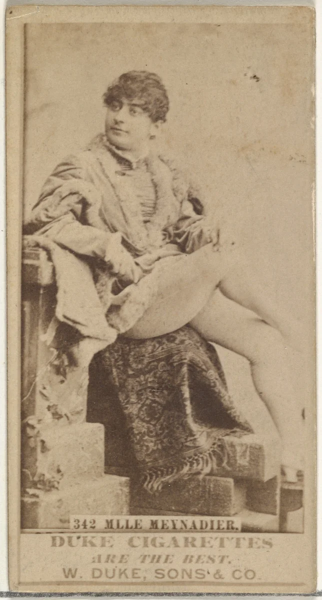 Card Number 342, Mlle. Meynadier, from the Actors and Actresses series (N145-7) issued by Duke Sons & Co. to promote Duke Cigarettes by W. Duke, Sons & Co., photograph, 1880-1889