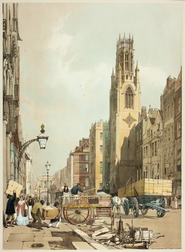 St. Dunstans Fleet Street, plate 23 from Original Views of London as It Is by Thomas Shotter Boys, print, 1842