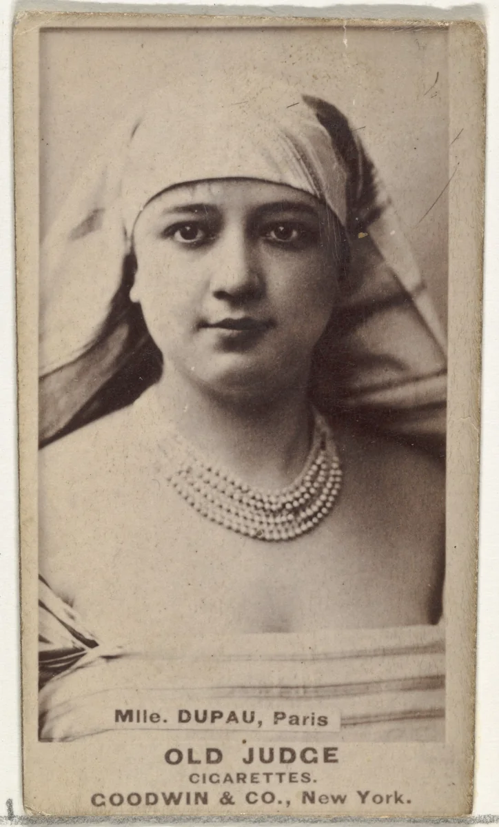 Mlle. Dupau, Paris, from the Actors and Actresses series (N171) for Old Judge Cigarettes by Goodwin & Company, photograph, 1886-1890