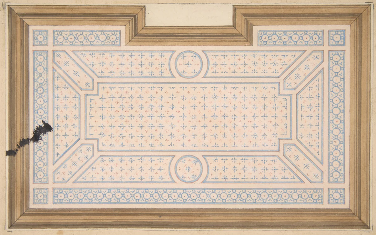 Design for a ceiling by Jules-Edmond-Charles Lachaise, drawing, 1860-1900