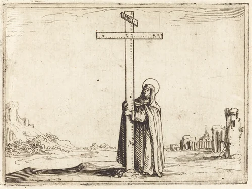 Nun Embracing the Holy Cross by Jacques Callot, print, 1628