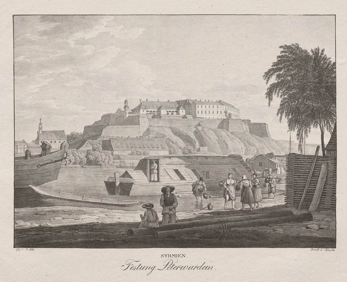 Syrmien, Festung Peterwardein by Jakob Alt, print