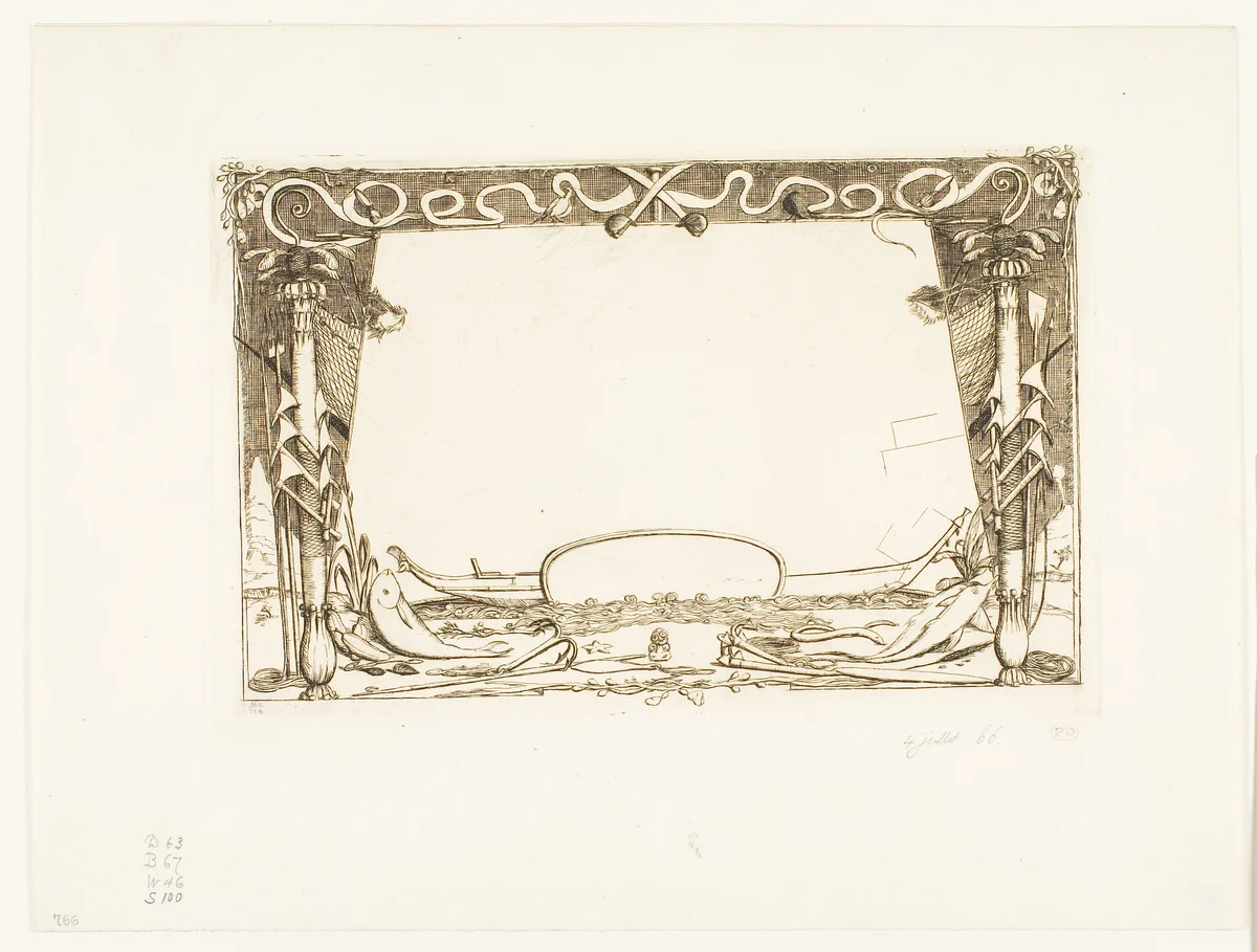 Cover for a Voyage to New Zealand (1842-46) by Charles Meryon, print, 1866