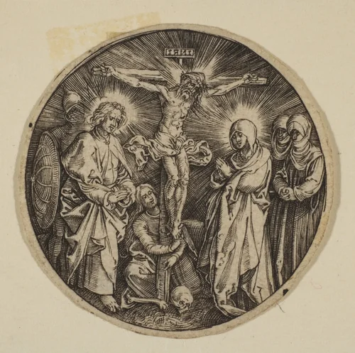 The Crucifixion (Round) (copy) by Albrecht Dürer, print, 1485-1600