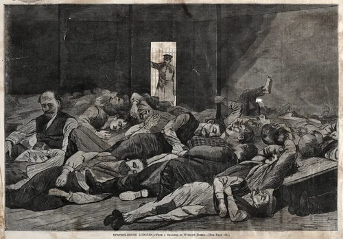 Station-House Lodgers by Winslow Homer, print, 1874