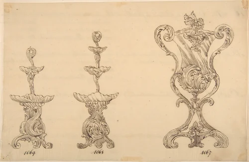 Designs for Two Servers and an Urn by anonymous, drawing, 1800-1899
