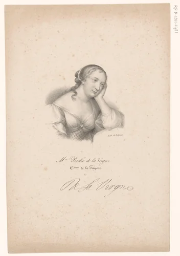 Portret van Madame de La Fayette by anonymous, print, 1818-1842