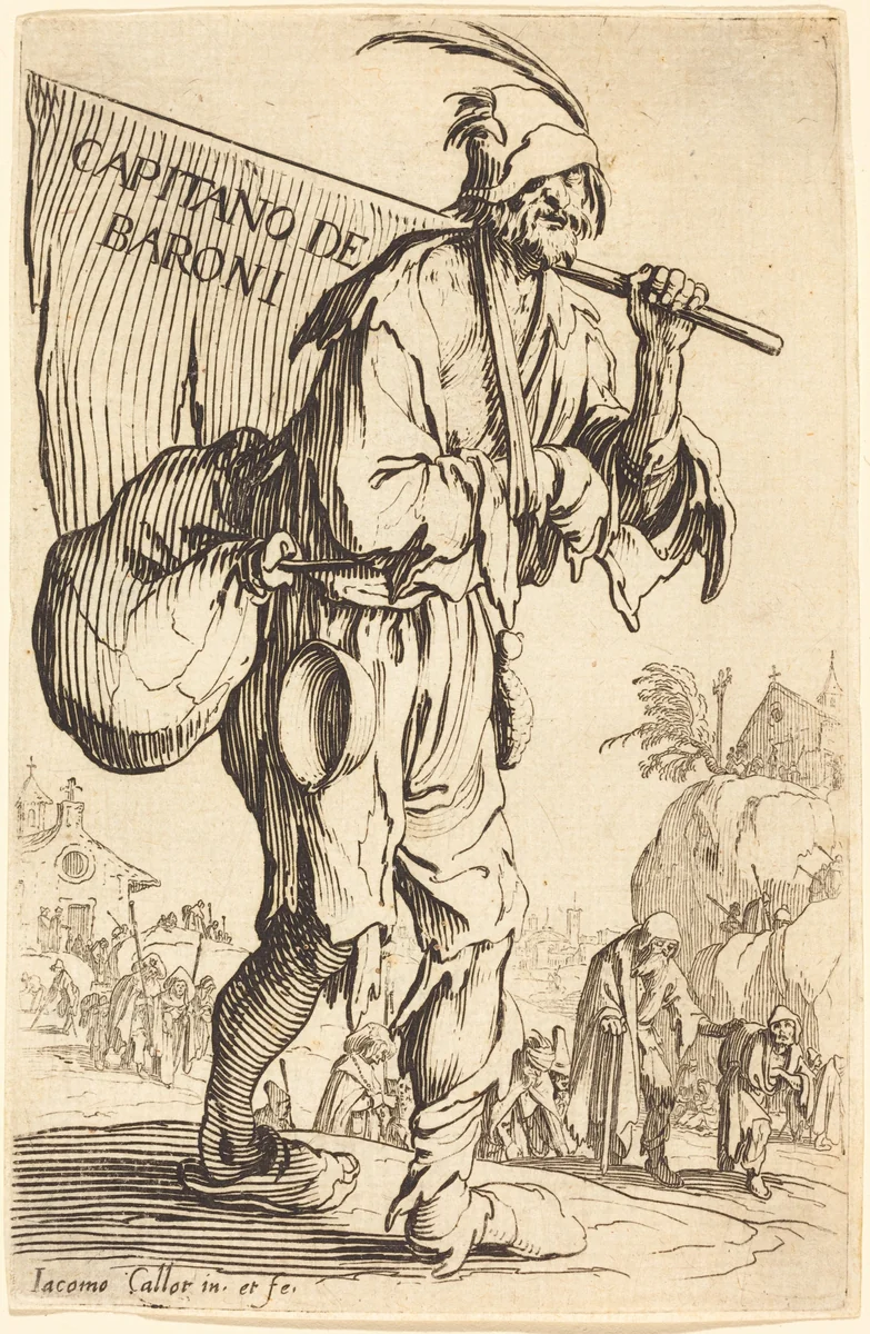 Captain of the Barons by Jacques Callot, print, 1622