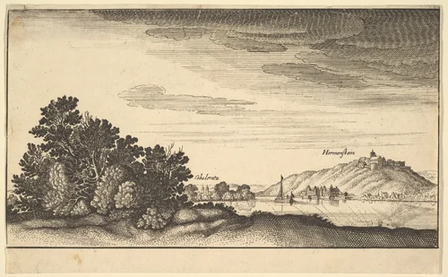 Coblentz and Harmenstein [copy] by Abraham Aubri, print, 1664-1677