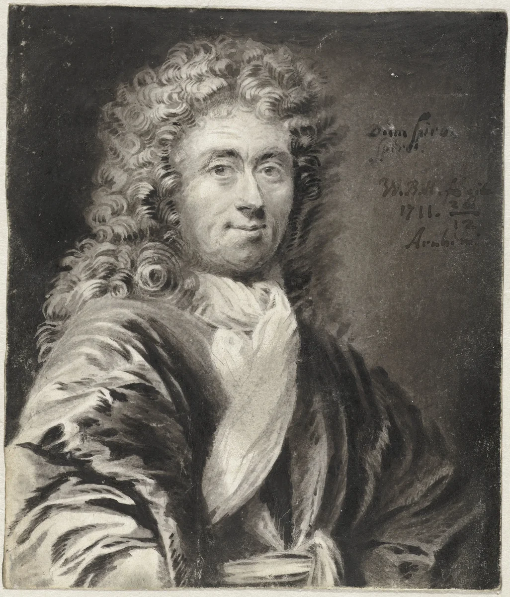 Mansportret by Monogrammist WBH, drawing, 1711