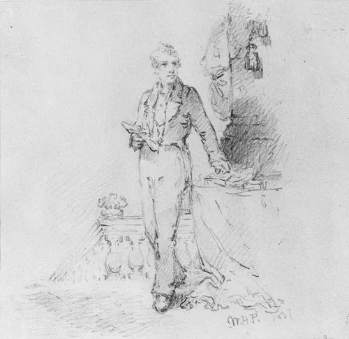 Self-Portrait at Fifteen (from McGuire Scrapbook) by William Henry Powell, artwork, 1837