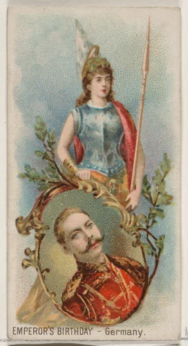 Emperor's Birthday, Germany, from the Holidays series (N80) for Duke brand cigarettes by W. Duke, Sons & Co., print, 1890