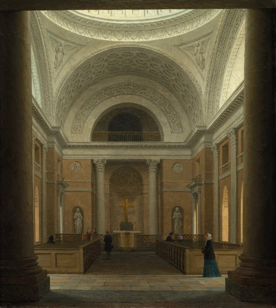 The Slotskirken of Christiansborg, Copenhagen by Heinrich Hansen, painting, 1850-1859