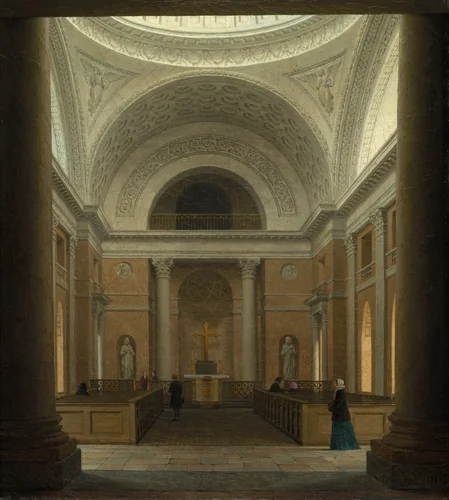 The Slotskirken of Christiansborg, Copenhagen by Heinrich Hansen, painting, 1850-1859