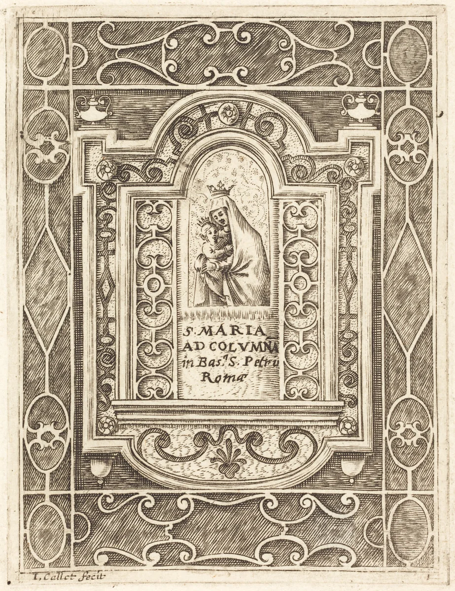 The Virgin at the Column (La Vierge à la colonne) by Jacques Callot, print, 1608-1611