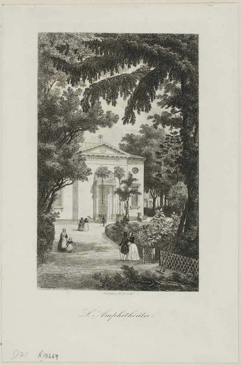 The Amphitheatre of the Jardin des Plantes by Charles-François Daubigny, print, 1842