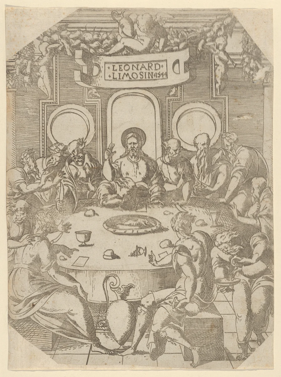 The Last Supper by Léonard Limosin, print, 1544
