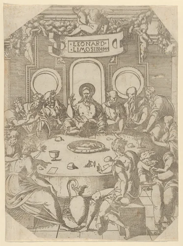 The Last Supper by Léonard Limosin, print, 1544