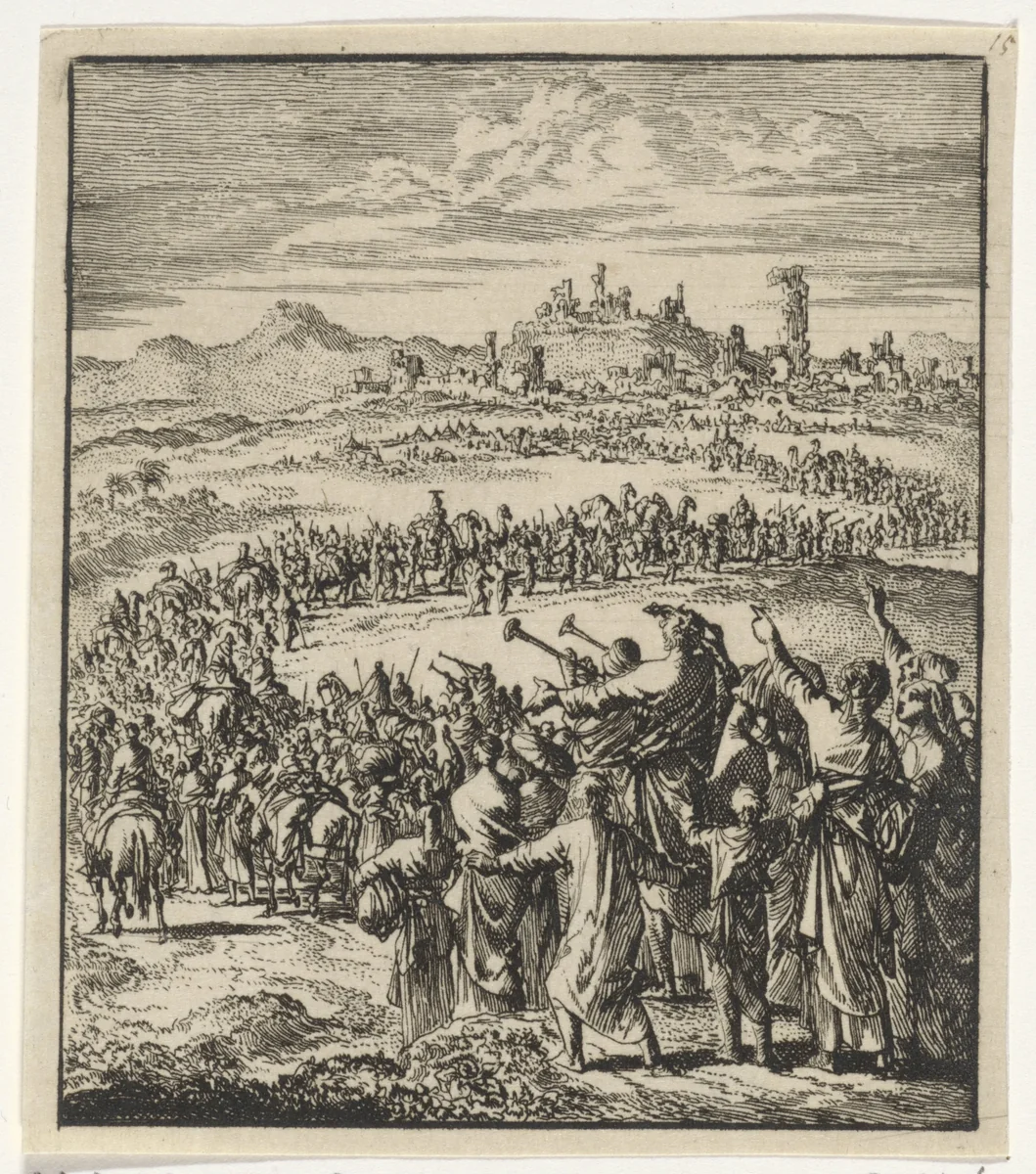 Terugkeer uit de Babylonische ballingschap by Jan Luyken, print, 1706