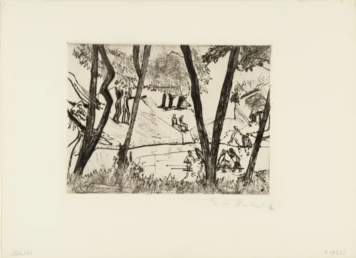 Bathers on the Alster (Badende an der Alster) by Erich Heckel, print, 1913