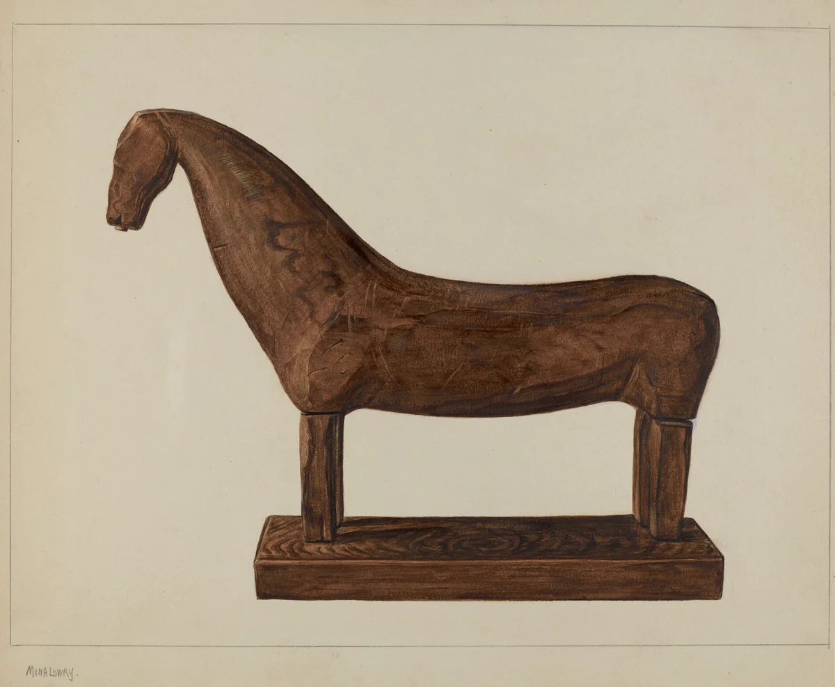 Horse by Mina Lowry, index of american design, 1937