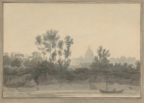Saint Peter's from the Tiber by John Robert Cozens, drawing, 1752-1799