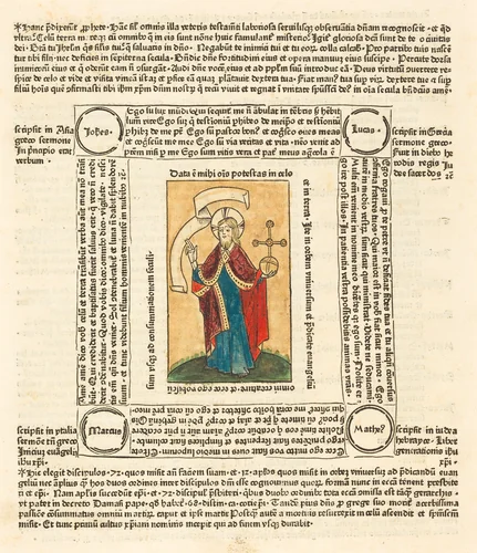 Christ as Salvator Mundi by German 15th Century, print, 1475