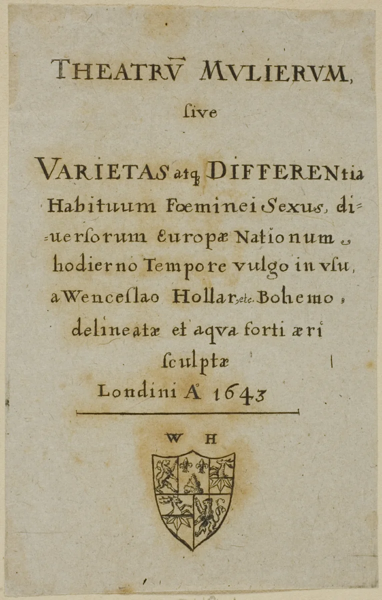 Title Page to Theatrum Mulierum by Wenceslaus Hollar, print, 1643