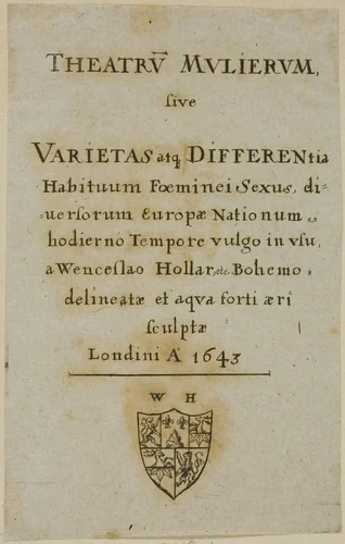 Title Page to Theatrum Mulierum by Wenceslaus Hollar, print, 1643