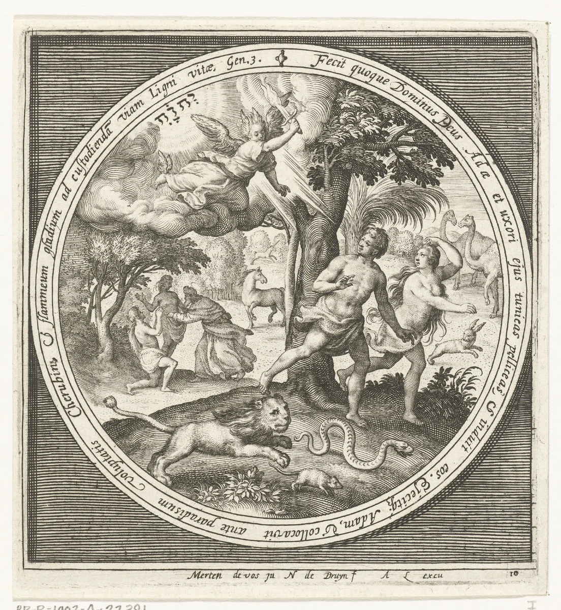 Expulsion from Paradise by Unknown, print, 1581-1656