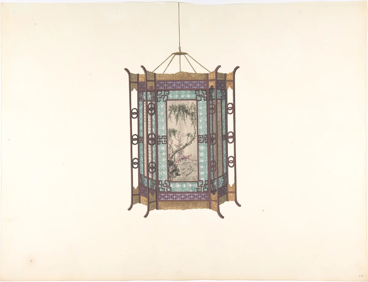 Hanging Lantern by anonymous, drawing, 1800-1900