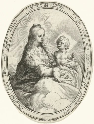 Maria met kind by Unknown, print, 1593-1597