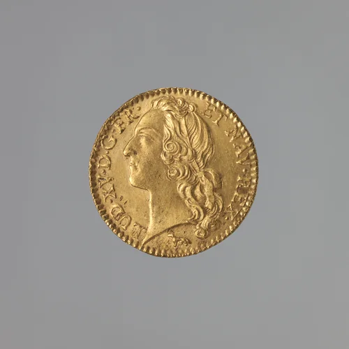 Double Louis d’or of Louis XV of France (b. 1710; r. 1715–74) by Joseph-Charles Roettiers, metalwork, 1755