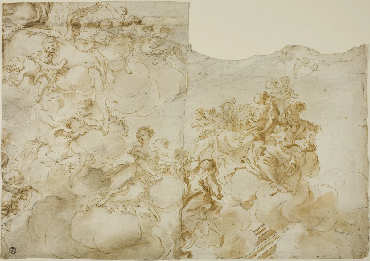 Female Figures with Putti in Clouds by Gregorio de' Ferrari
Domenico Piola
Antonio Allegri
Franz Anton Maulbertsch, drawing, 1715-1726