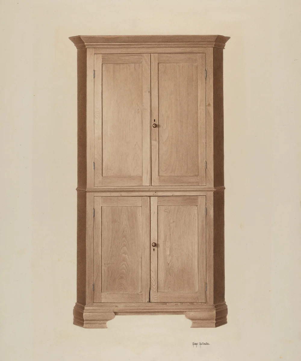 Triangular Corner Safe by Gladys M. Guillaudeu, index of american design, 1941