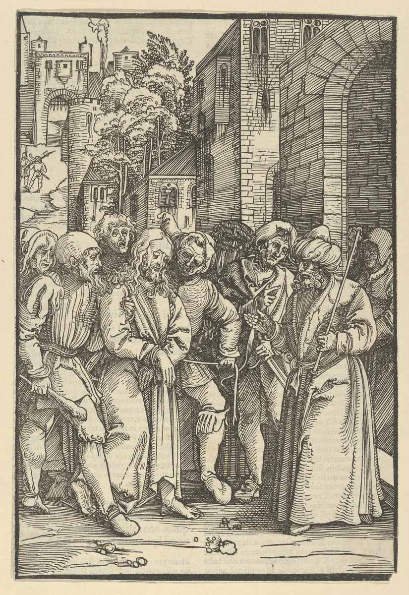 Christ before Pilate in front of his Palace, from Speculum passionis domini nostri Ihesu Christi by Hans Schäufelein, print, 1507