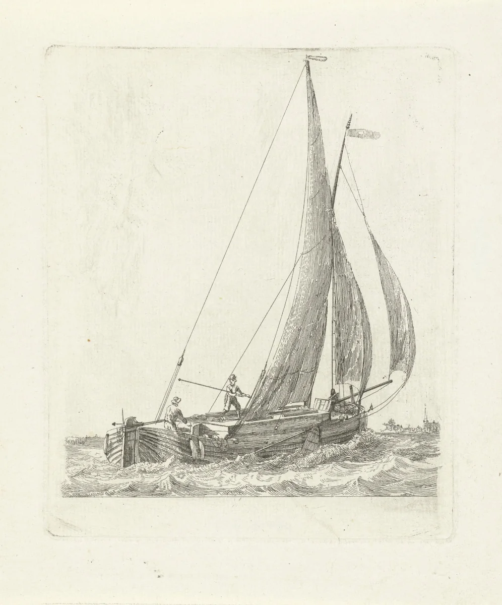 Turfschip, een zogenaamde Venus by Gerrit Groenewegen, print, 1787