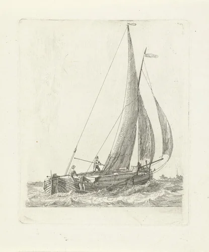 Turfschip, een zogenaamde Venus by Gerrit Groenewegen, print, 1787