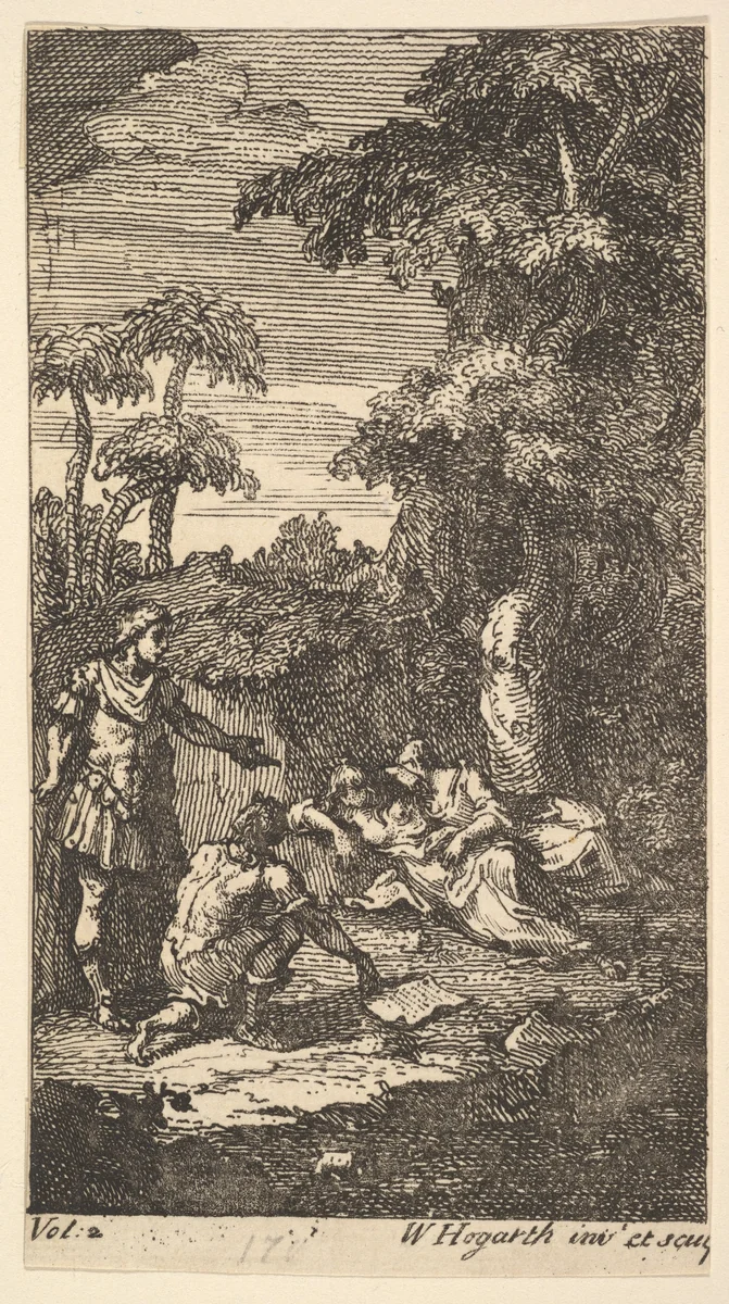 Cassandra, Frontispiece, Vol. 2: by William Hogarth, print, 1725