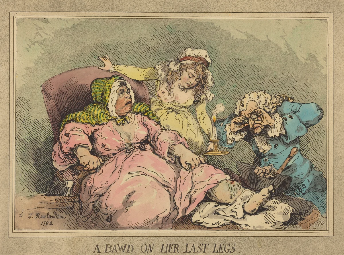 A Bawd on Her Last Legs by Thomas Rowlandson, print, 1784-1792
