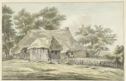 Boerderij te Eext, Drenthe by Egbert van Drielst, drawing, 1755-1818