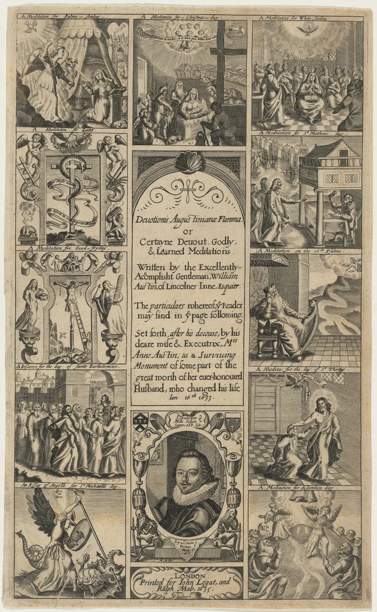Title Page for Devotionis Augustinianae Flamma, by William Austin by George Glover, print, 1637