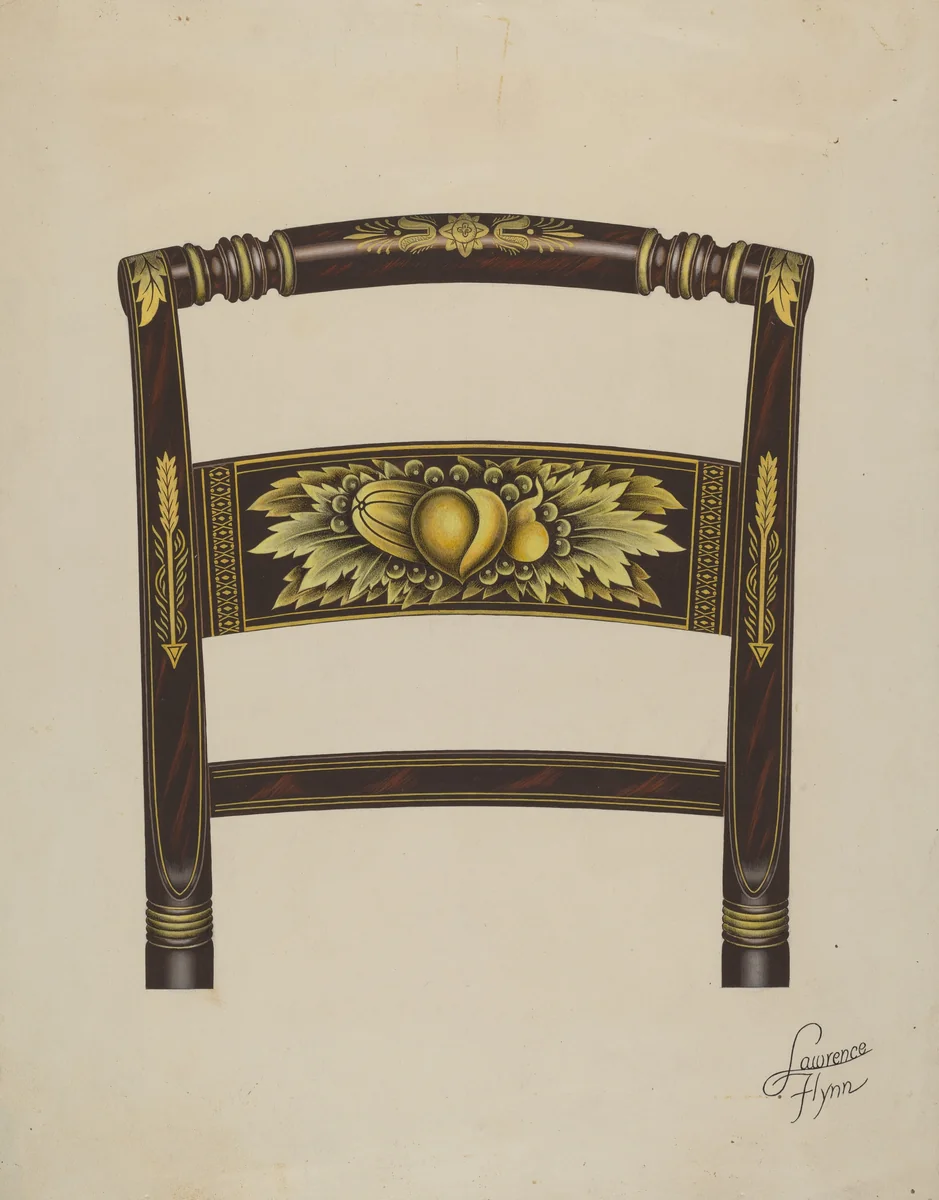 Hitchcock Chair Back by Lawrence Flynn, index of american design, 1936