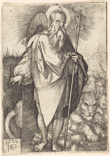 Saint Jerome Standing by Sebald Beham, print, 1520