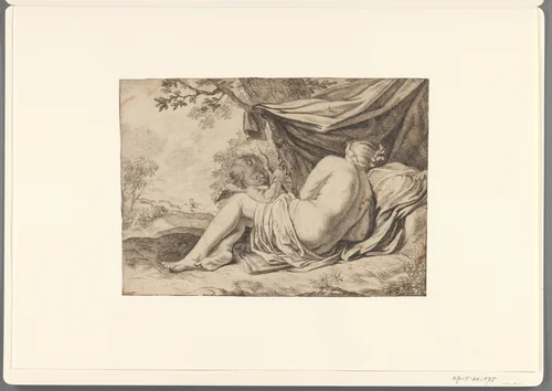 Venus en Cupido by anonymous, drawing, 1574